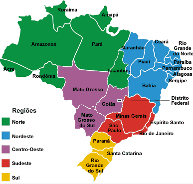 Mapa do Brasil em Produtos BR